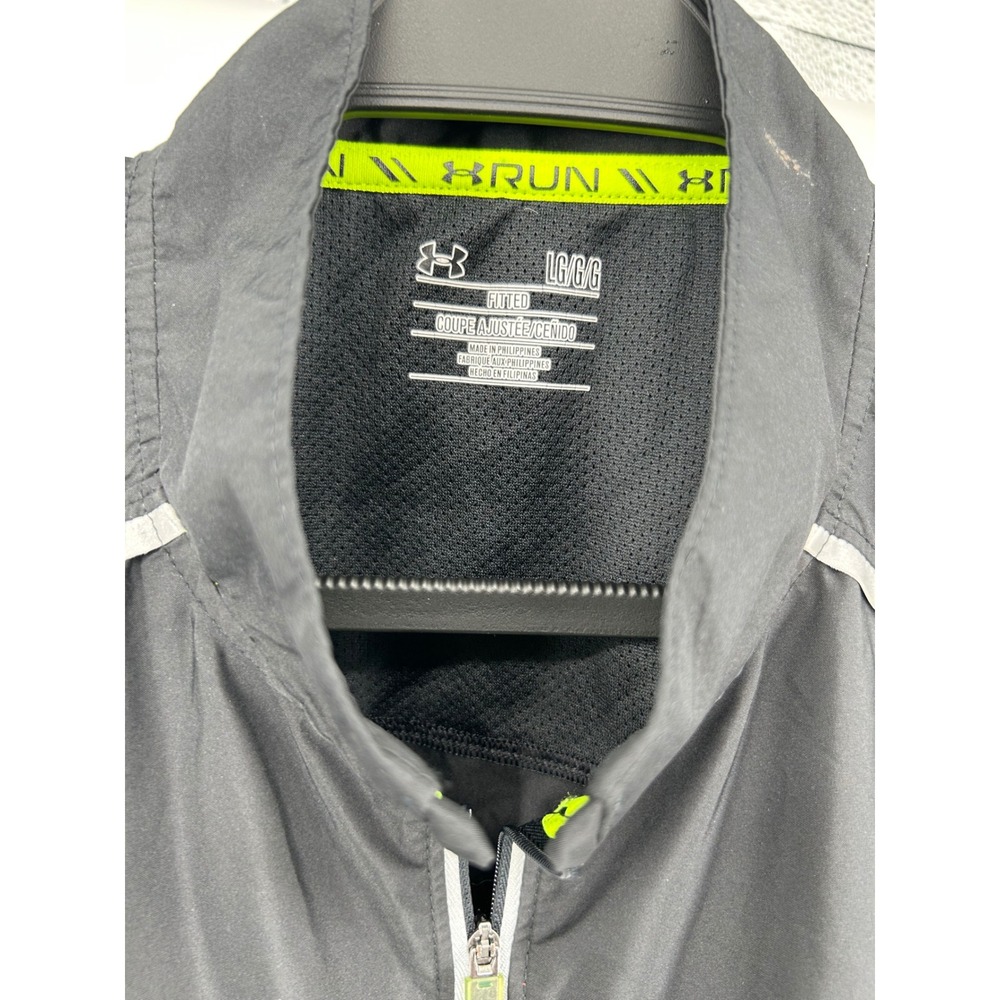 Under Armour Storm1 Mens Running Vest Black Full Zip Reflective Large LG Fitted - Picture 2 of 9